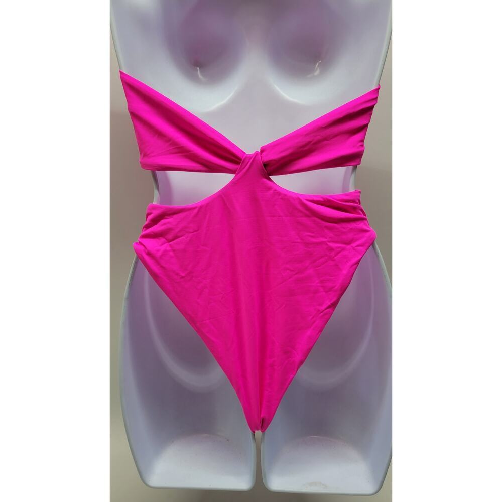 Frankies Bikinis Dorothy Halter Cutout One-Piece Swimsuit in Watermelon Small - Picture 8 of 10